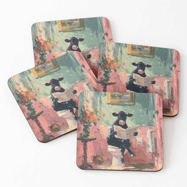 Item preview, Black Cow – Cottagecore Oil Painting designed and sold by ArtHouseNiklas.