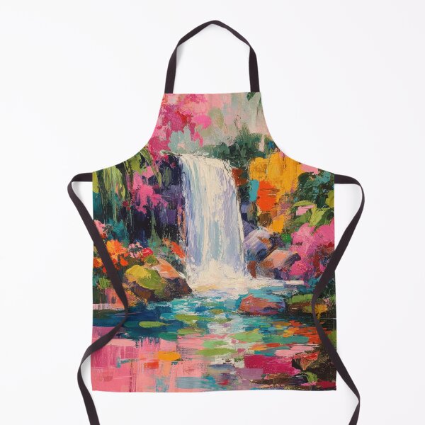Item preview, Exotic Waterfall – Impressionist Nature Art designed and sold by ArtHouseNiklas.