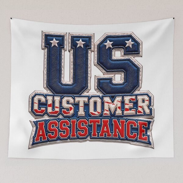 Item preview, US Customer Assistance Patriotic American Support Design designed and sold by ArtDesignTp.