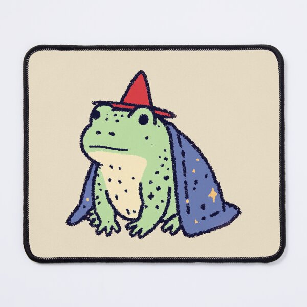 Item preview, Wizard Frog, whimsical illustration with red hat and starry cape designed and sold by Magnificent Lizard.