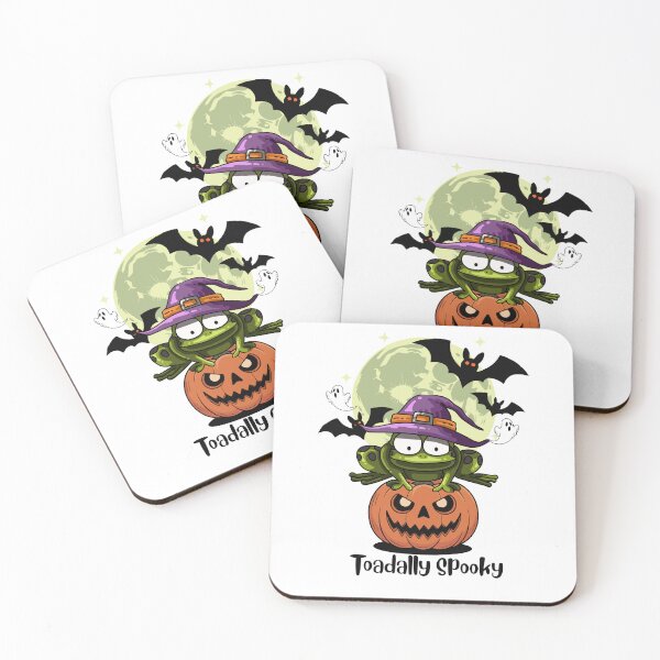 Item preview, Toadally Spooky funny Halloween Frog Town On Pumpkin T-Shirt designed and sold by Omarmadani.