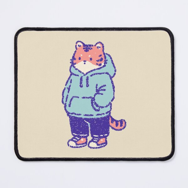 Item preview, Nonchalant Tiger in Cozy Hoodie, pastel textured illustration designed and sold by Magnificent Lizard.