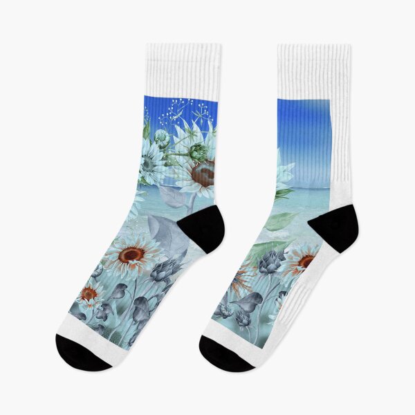 Item preview, blue- flowers and sea designed and sold by bredalstore .