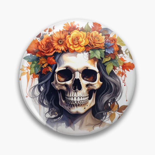 Item preview, SKULL WITH FLOWER CROWN designed and sold by cubiask.