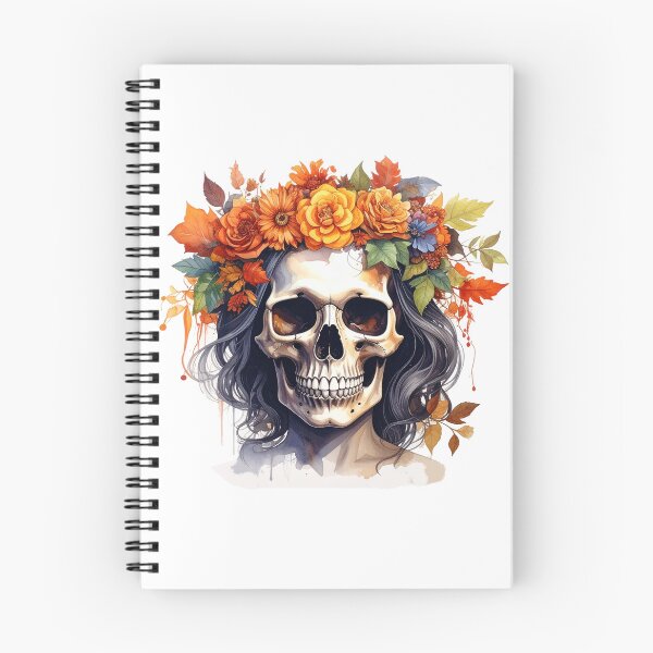 Item preview, SKULL WITH FLOWER CROWN designed and sold by cubiask.