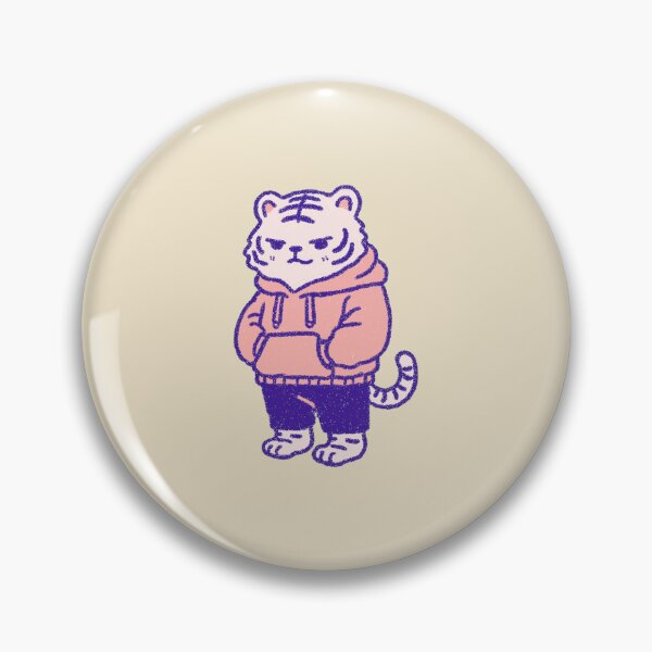 Item preview, Nonchalant Tiger in a hoodie, pastel textured illustration designed and sold by Magnificent Lizard.