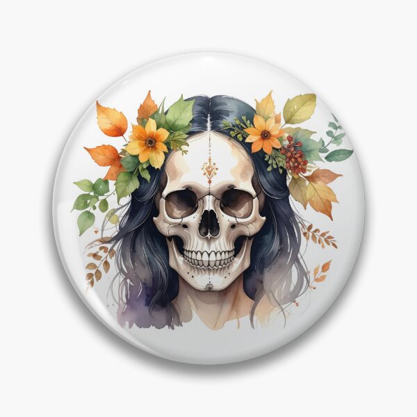 Item preview, SKULL WITH FLOWER CROWN designed and sold by cubiask.