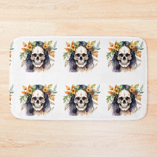 Item preview, SKULL WITH FLOWER CROWN designed and sold by cubiask.