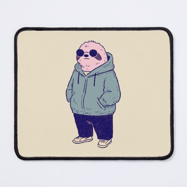 Item preview, Nonchalant Sloth in oversized hoodie, relaxed pastel illustration designed and sold by Magnificent Lizard.
