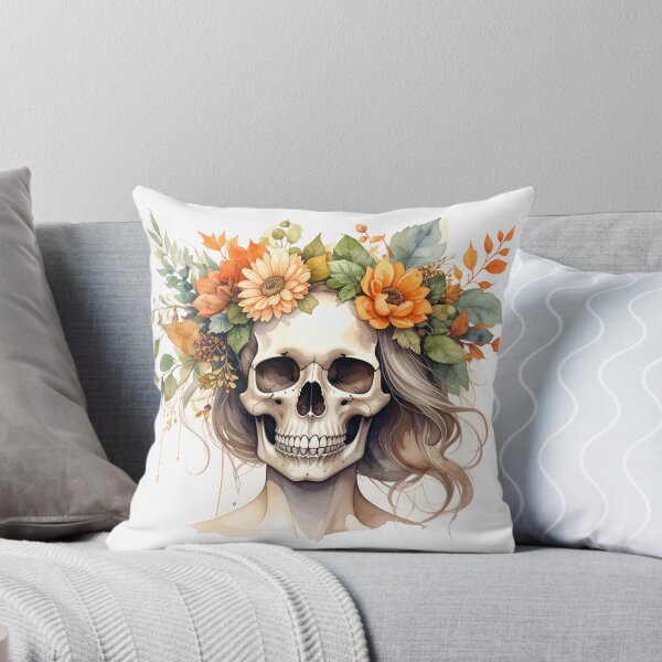 Item preview, SKULL WITH FLOWER CROWN designed and sold by cubiask.