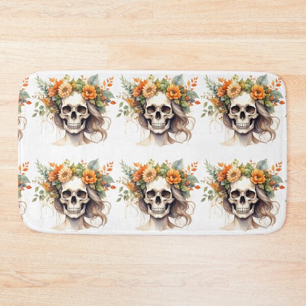 Item preview, SKULL WITH FLOWER CROWN designed and sold by cubiask.