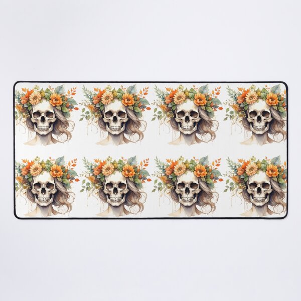 Item preview, SKULL WITH FLOWER CROWN designed and sold by cubiask.