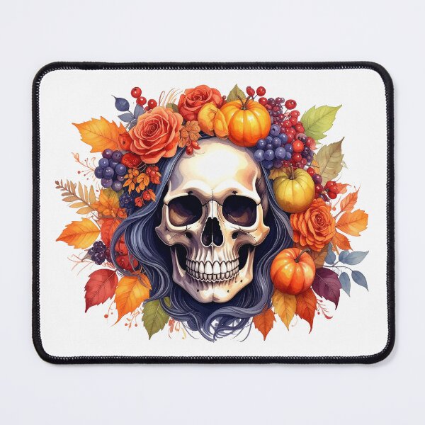 Item preview, SKULL WITH FLOWER CROWN designed and sold by cubiask.