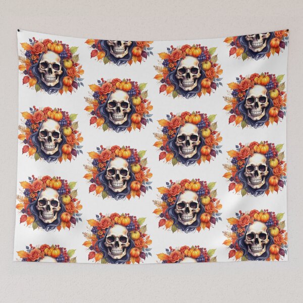 Item preview, SKULL WITH FLOWER CROWN designed and sold by cubiask.