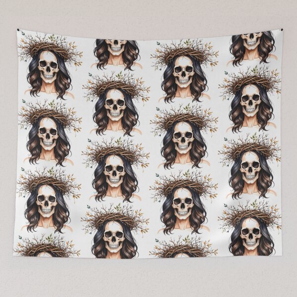 Item preview, SKULL WITH CROWN OF DRY BRANCHES designed and sold by cubiask.