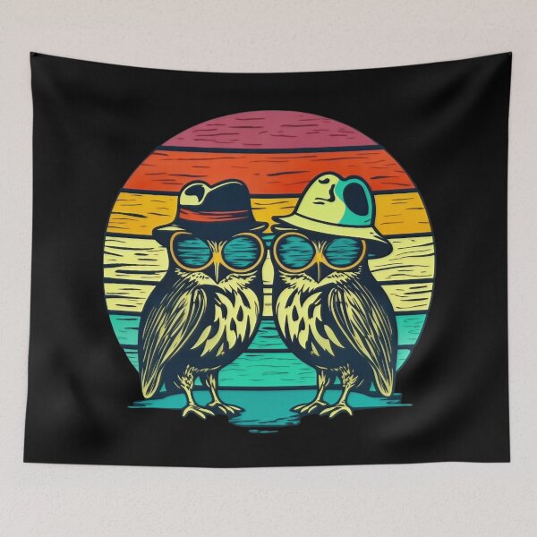 Item preview, owls wearing hats and sunglasses designed and sold by michplante60.