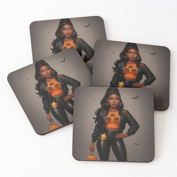 Item preview, Halloween Fashion Poster | Stunning Dark-Skinned Woman with VLF Badge by VLF designed and sold by VitalLifeForce.
