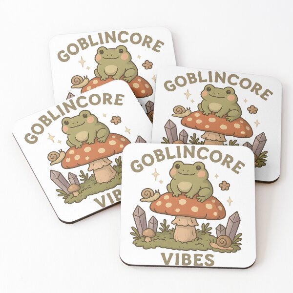 Item preview, Goblincore Vibes – Cute Frog on Mushroom with Crystals & Snails | Kawaii cottagecore stickers designed and sold by Cat & Coffee Studio.