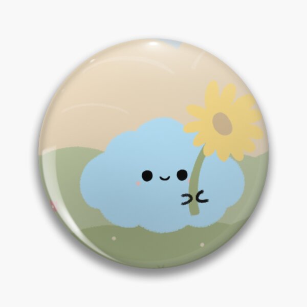 Item preview, Cute Cloudy Sticker with Sunflower – Pastel Rainbow Aesthetic designed and sold by happycloudyin.