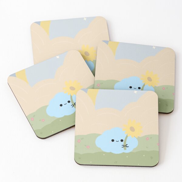 Item preview, Cute Cloudy Sticker with Sunflower – Pastel Rainbow Aesthetic designed and sold by happycloudyin.