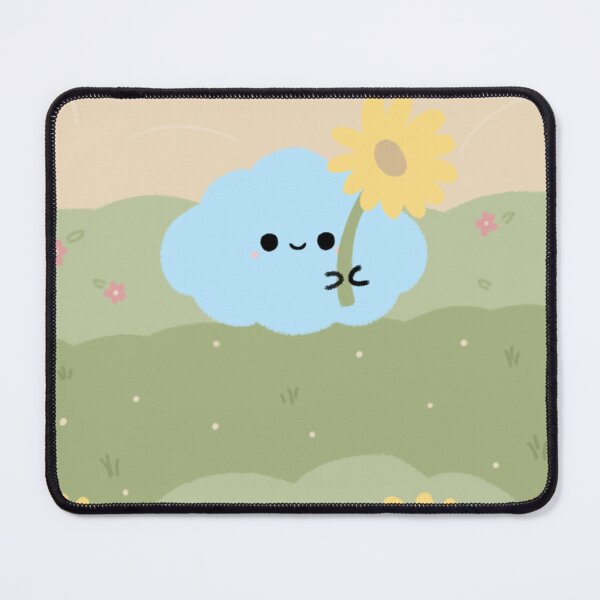 Item preview, Cute Cloudy Sticker with Sunflower – Pastel Rainbow Aesthetic designed and sold by happycloudyin.