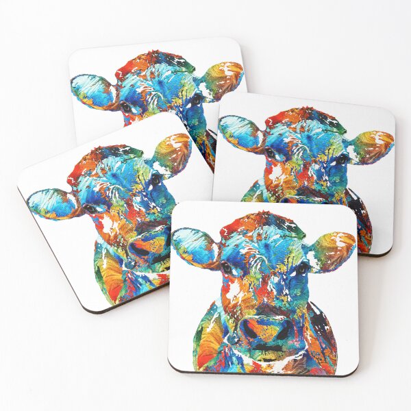 Item preview, Colorful Cow On White designed and sold by Sharon Cummings Art.
