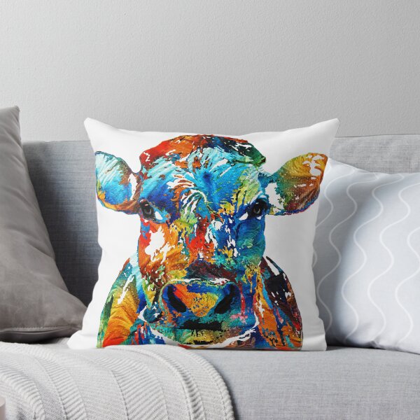 Item preview, Colorful Cow On White designed and sold by Sharon Cummings Art.