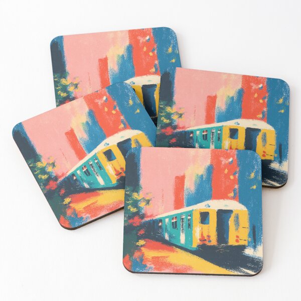 Item preview, Train in New York – gouache illustration designed and sold by ArtHouseNiklas.