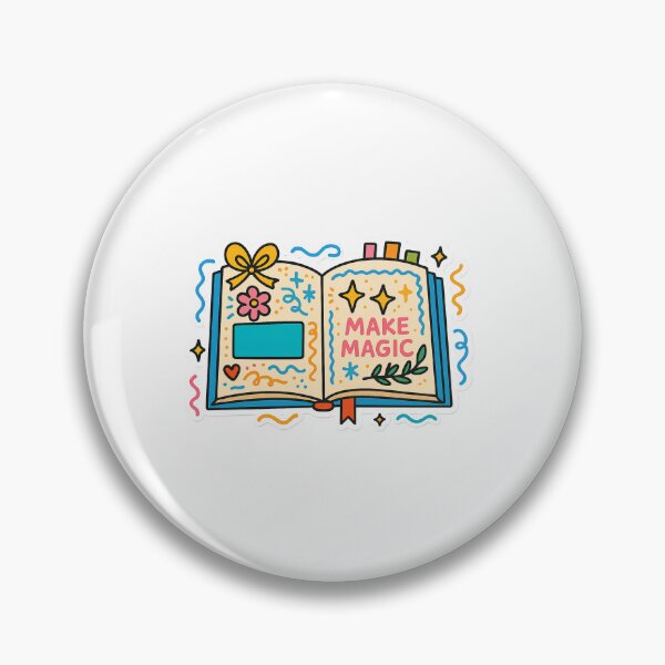 Item preview, Open schoolbook with colorful doodles and the phrase make magic, AI generated designed and sold by dvoevnore.