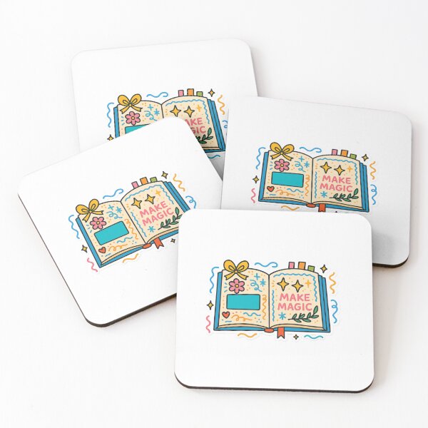 Item preview, Open schoolbook with colorful doodles and the phrase make magic, AI generated designed and sold by dvoevnore.