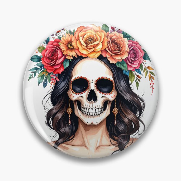 Item preview, SKULL WITH FLOWER CROWN designed and sold by cubiask.