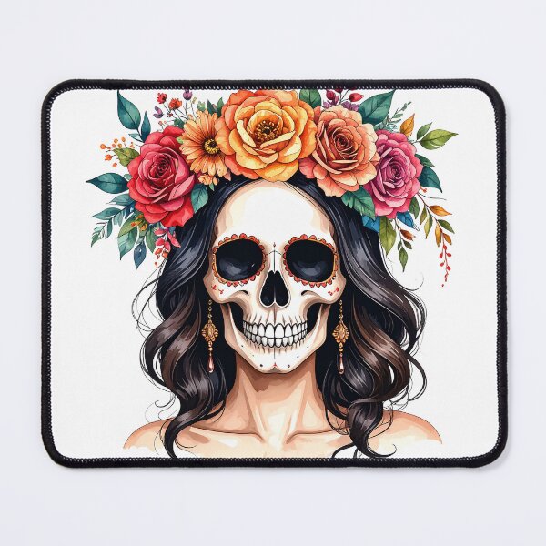 Item preview, SKULL WITH FLOWER CROWN designed and sold by cubiask.