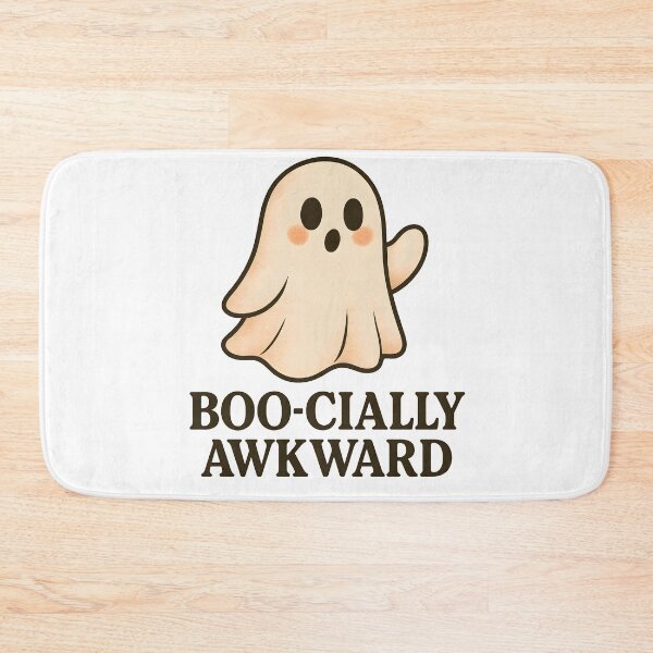 Item preview, Boo-cially Awkward – Cute Funny Ghost Introvert Halloween Meme Design designed and sold by Cat & Coffee Studio.