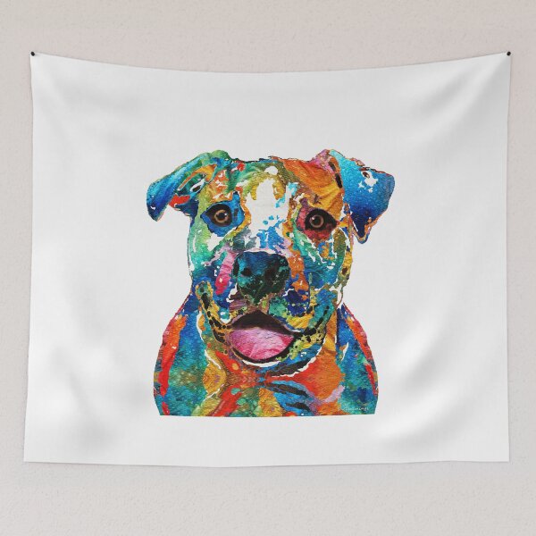 Item preview, Colorful Happy Dog Art designed and sold by Sharon Cummings Art.
