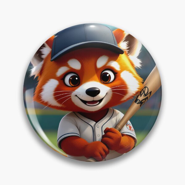 Item preview, cute red panda baseball player colorful cartoon character designed and sold by SmashingDeals.