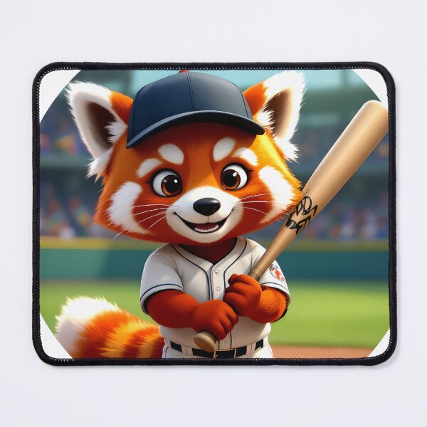 Item preview, cute red panda baseball player colorful cartoon character designed and sold by SmashingDeals.