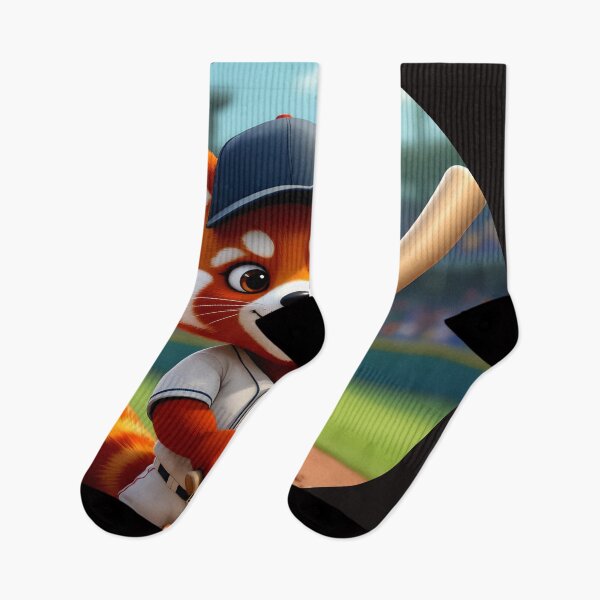 Item preview, cute red panda baseball player colorful cartoon character designed and sold by SmashingDeals.