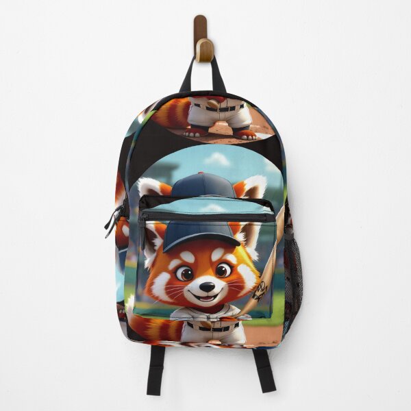 Item preview, cute red panda baseball player colorful cartoon character designed and sold by SmashingDeals.