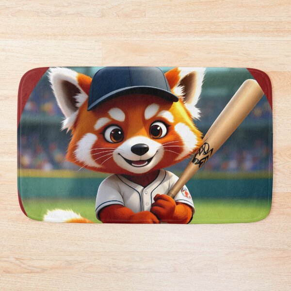 Item preview, cute red panda baseball player colorful cartoon character designed and sold by SmashingDeals.