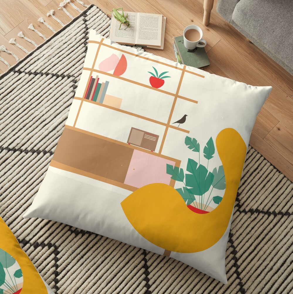 Inside mid century modern 321 Floor Pillow