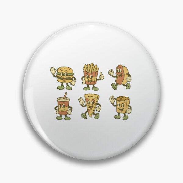 Item preview, Isolated vintage fast food mascots with character expressions, AI Generated designed and sold by dvoevnore.