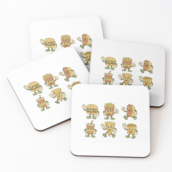 Item preview, Isolated vintage fast food mascots with character expressions, AI Generated designed and sold by dvoevnore.