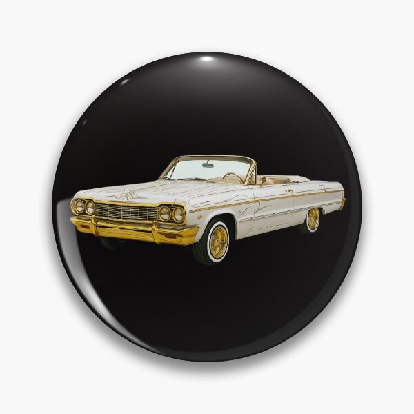 Artikelvorschau, 1964 Chevy Impala Lowrider Cabrio Gold & Weiß entworfen und verkauft von Tatko Designs.