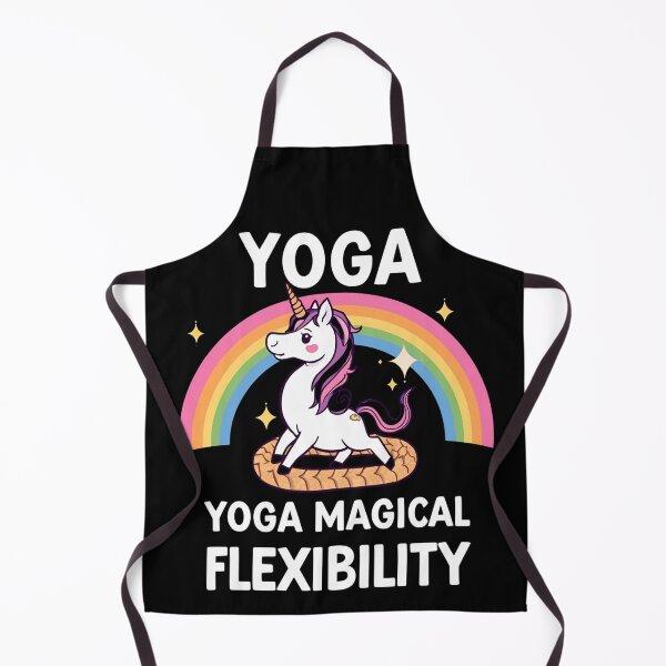 Item preview, Unicorn doing yoga pose and rainbow aura shining, Magical Flexibility 3 designed and sold by Neon G.