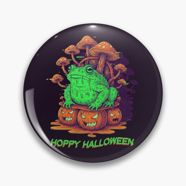 Item preview, Hoppy Halloween – Spooky Frog with Pumpkins and Mushrooms designed and sold by JP's Print Lab.