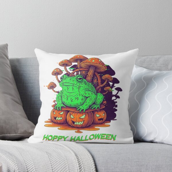 Item preview, Hoppy Halloween – Spooky Frog with Pumpkins and Mushrooms designed and sold by JP's Print Lab.