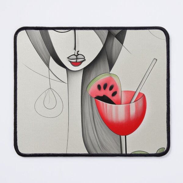 Item preview, Lady with Cocktail – Modern Minimalist Art designed and sold by Inspcolores.