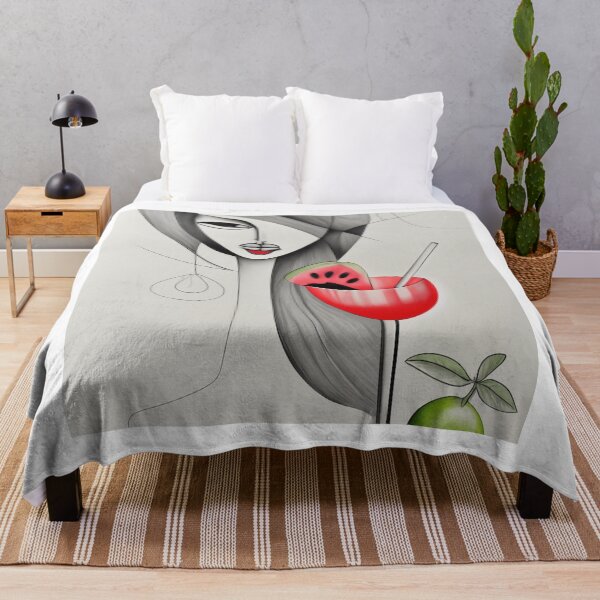 Item preview, Lady with Cocktail – Modern Minimalist Art designed and sold by Inspcolores.
