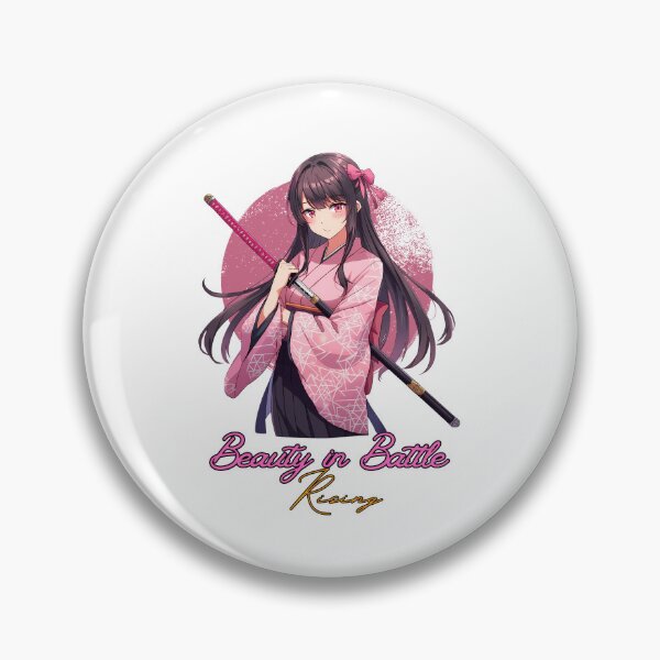 Item preview, Anime Samurai Butterfly Girl – Katana Warrior & Inspirational Quote designed and sold by lamiarte.