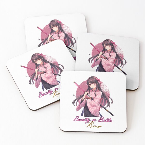 Item preview, Anime Samurai Butterfly Girl – Katana Warrior & Inspirational Quote designed and sold by lamiarte.